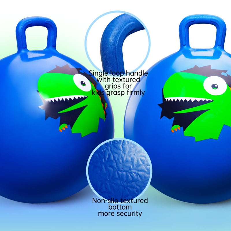 ZOOJOY Hopper Ball  Hopping Toys for Kids  18inch Bouncy Ball with Handle for Boys Girls Aged 3-8  Inflatable Dinosaur Bounce Hopper Toy with Pump - Image 3